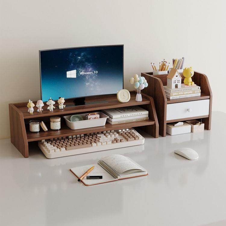 简约台式电脑显示器增高架双层办公桌文件支架多层桌面收纳置物架