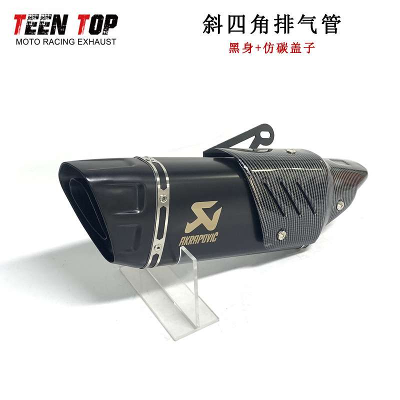 GSX250黄龙600NK650Ninja400R1R6斜四角碳纤维天蝎摩托排气管改装