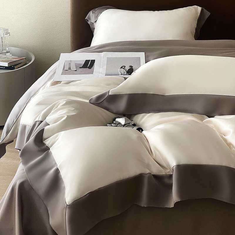2024夏季新款双面天丝四件套冰丝简约主卧轻奢裸睡凉感床单纯色