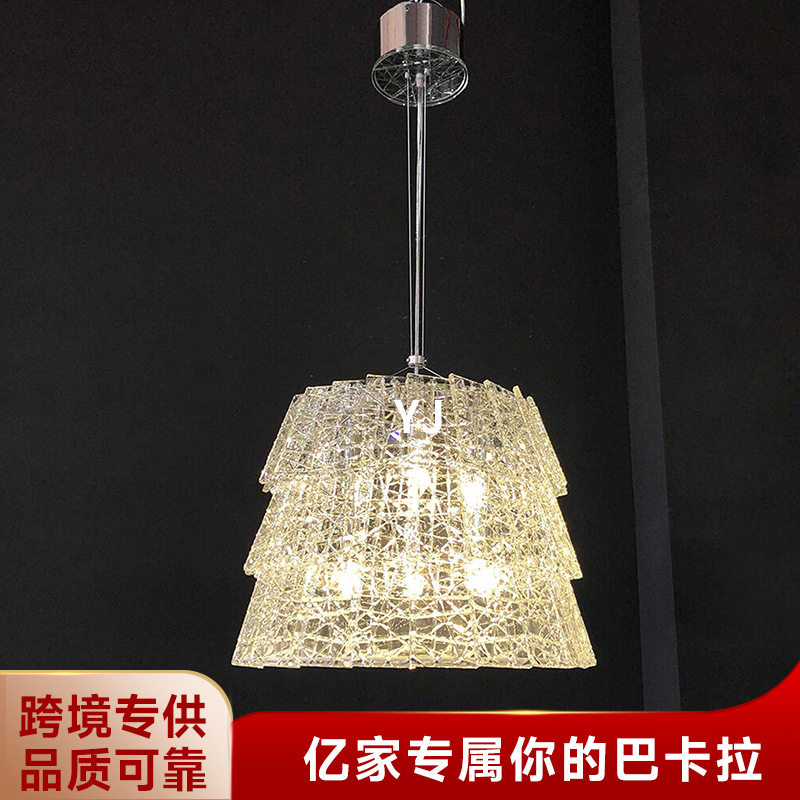 法式奢华水晶圆吊灯餐厅吧台