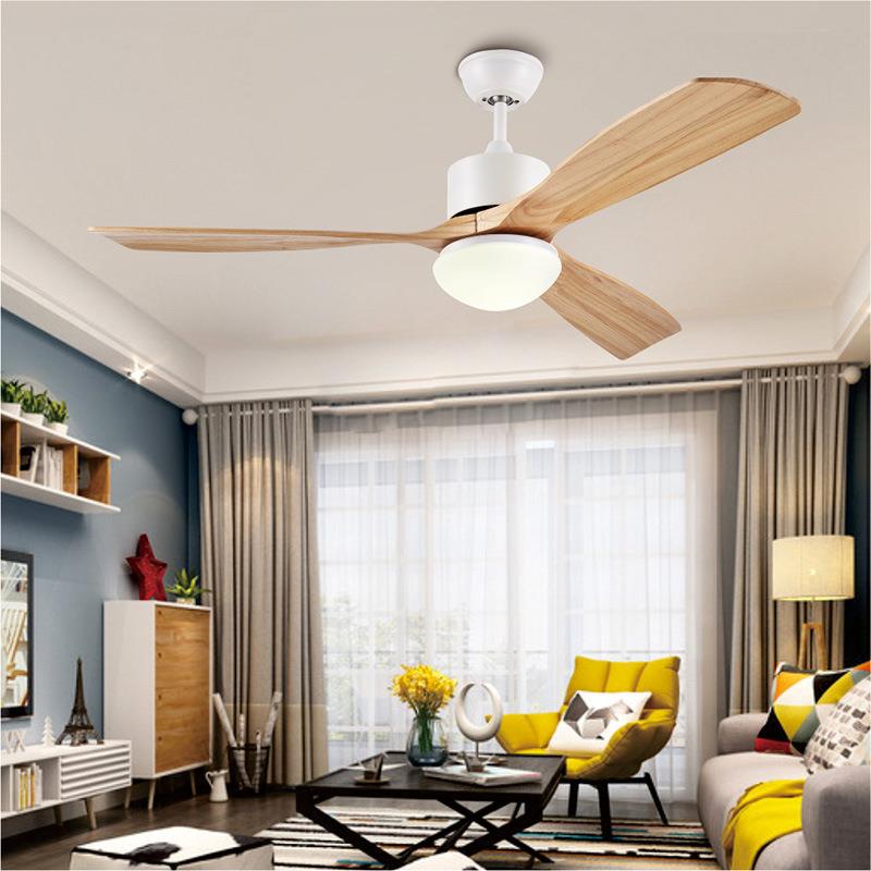实木质吊扇灯家用客厅风扇灯美式餐厅风扇吊灯LED简约欧式卧室