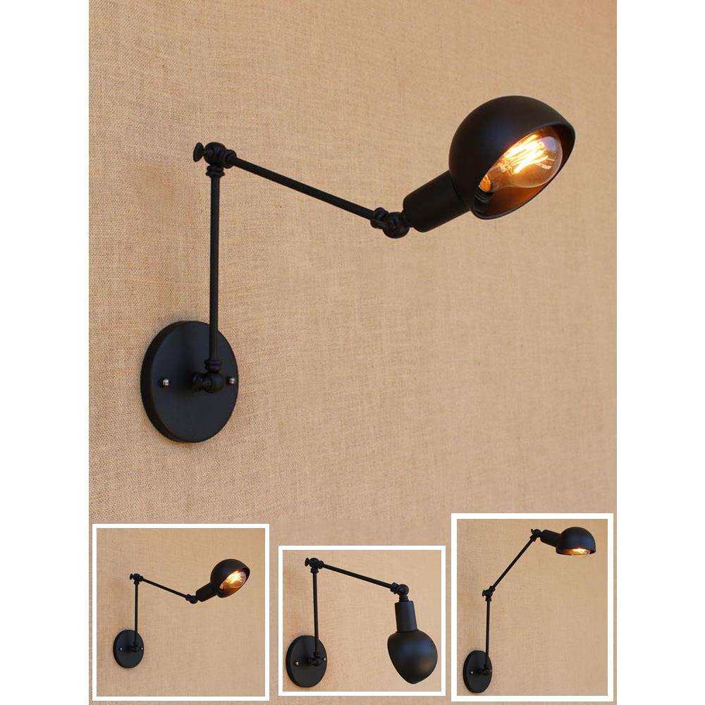 壁灯摇臂长伸缩寝室床头灯简约客厅loft创意工业风格铁艺个性墙灯