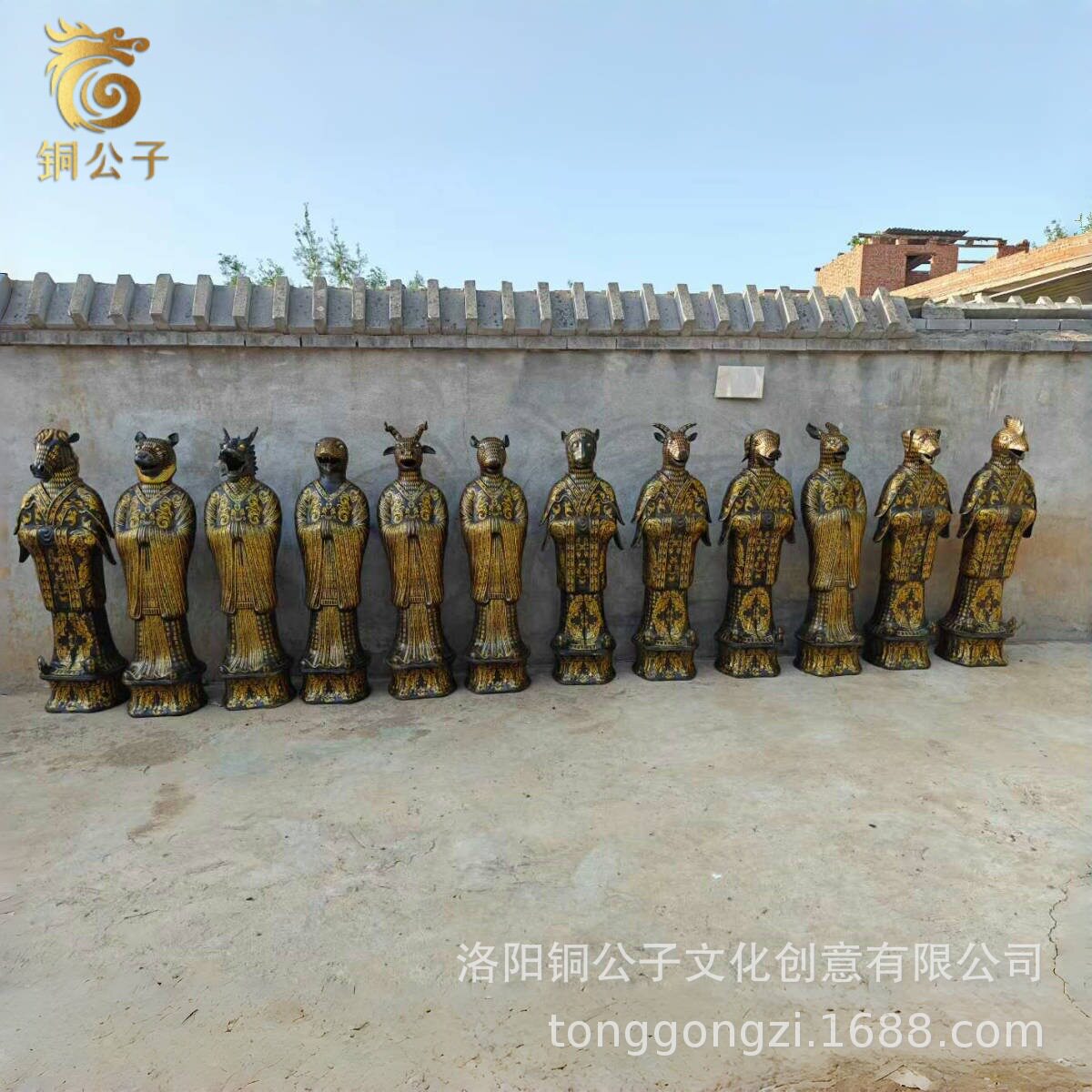 圆明园十二生肖兽首人像仿古工艺品摆件收藏摆件展品大中小号批发