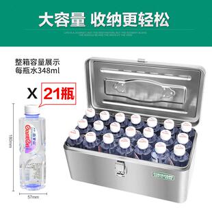 美耐特不锈钢工具箱金属收纳盒工业级车载家用五金多功能手提加厚