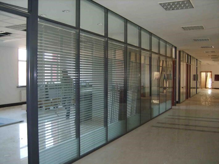 办公室铝合金双层玻璃隔断会议室隔音铝合金玻璃隔断无尘车间隔断