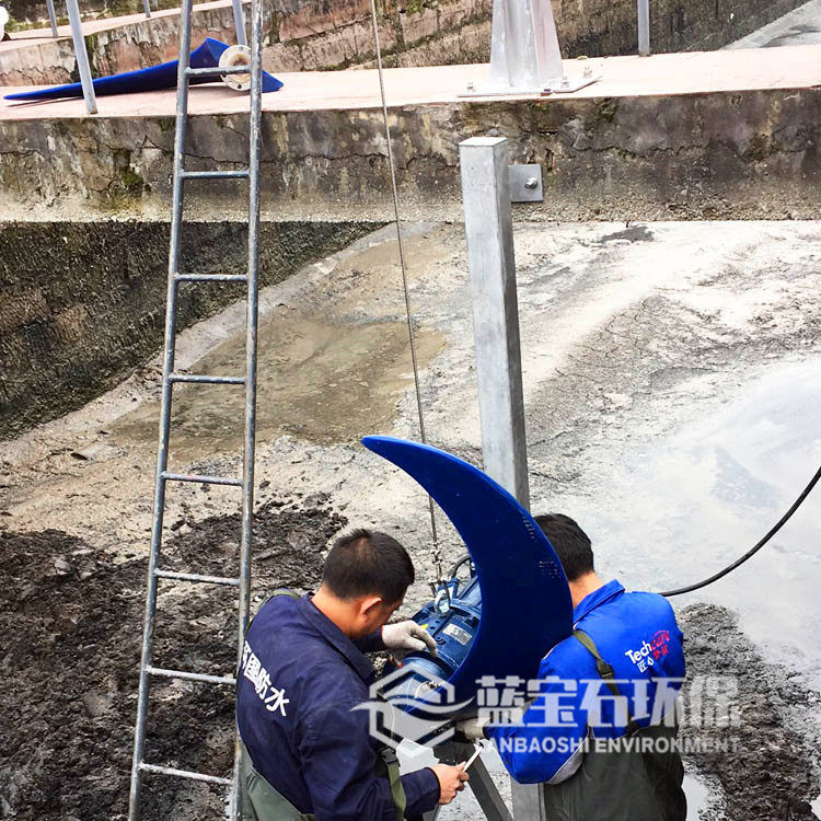 污水站潜水推流器浆池推进器耦合现场安装水下搅拌机LFP5.5/1800
