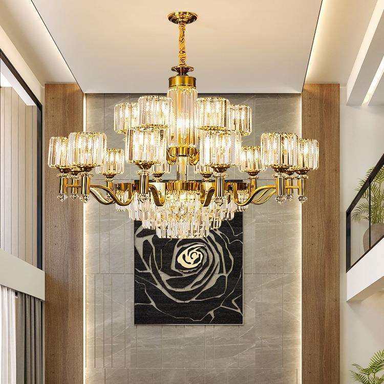 客厅吊灯大厅主灯水晶灯现代简约欧式轻奢法式别墅美式中山大灯具