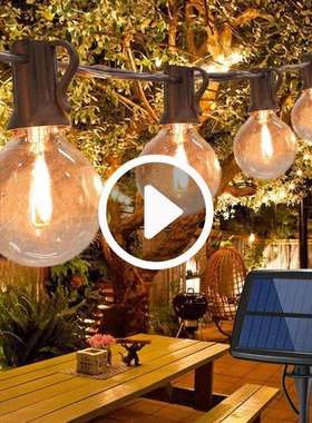 太阳能灯串玻璃塑胶G40LED圣诞节日户外花园装饰灯g40灯串可