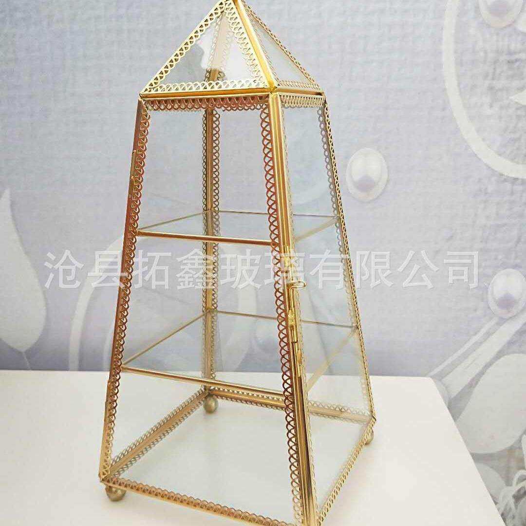 欧式纯铜分层开合式宝塔创意花边金属珠宝首饰收纳盒摆件