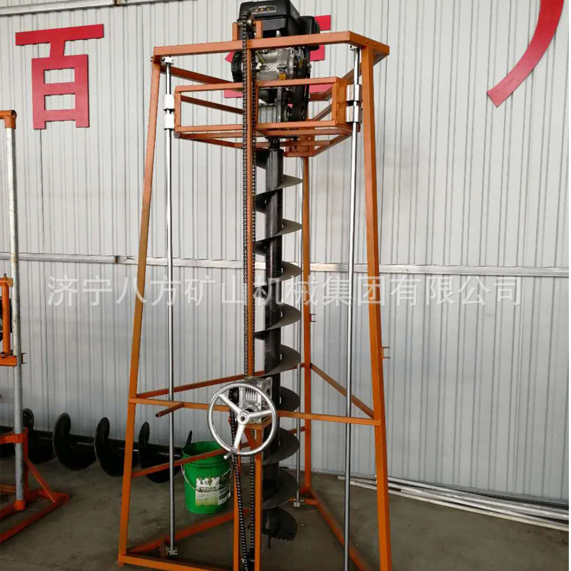 水泥电线杆挖坑机路灯基础建设三脚架框架式机挖树坑林业机械林