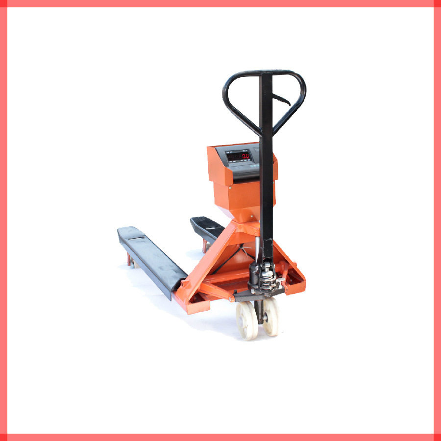 雄衡1-2吨带电子秤功能液压搬运叉车 人力地牛托盘叉车电子磅秤