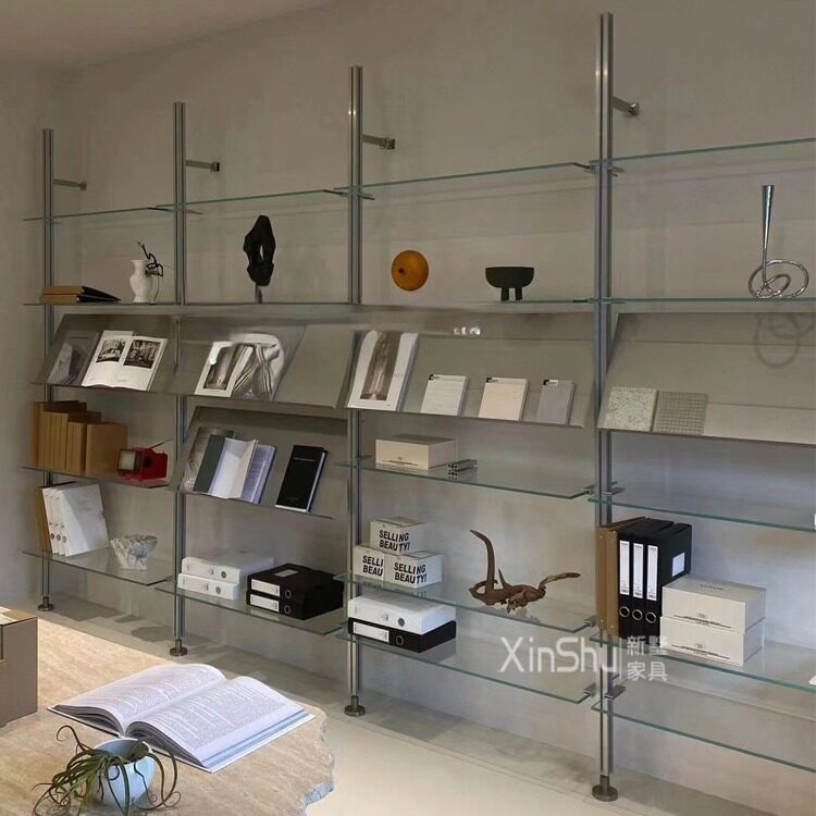 中古铝型材玻璃落地隔断展示架