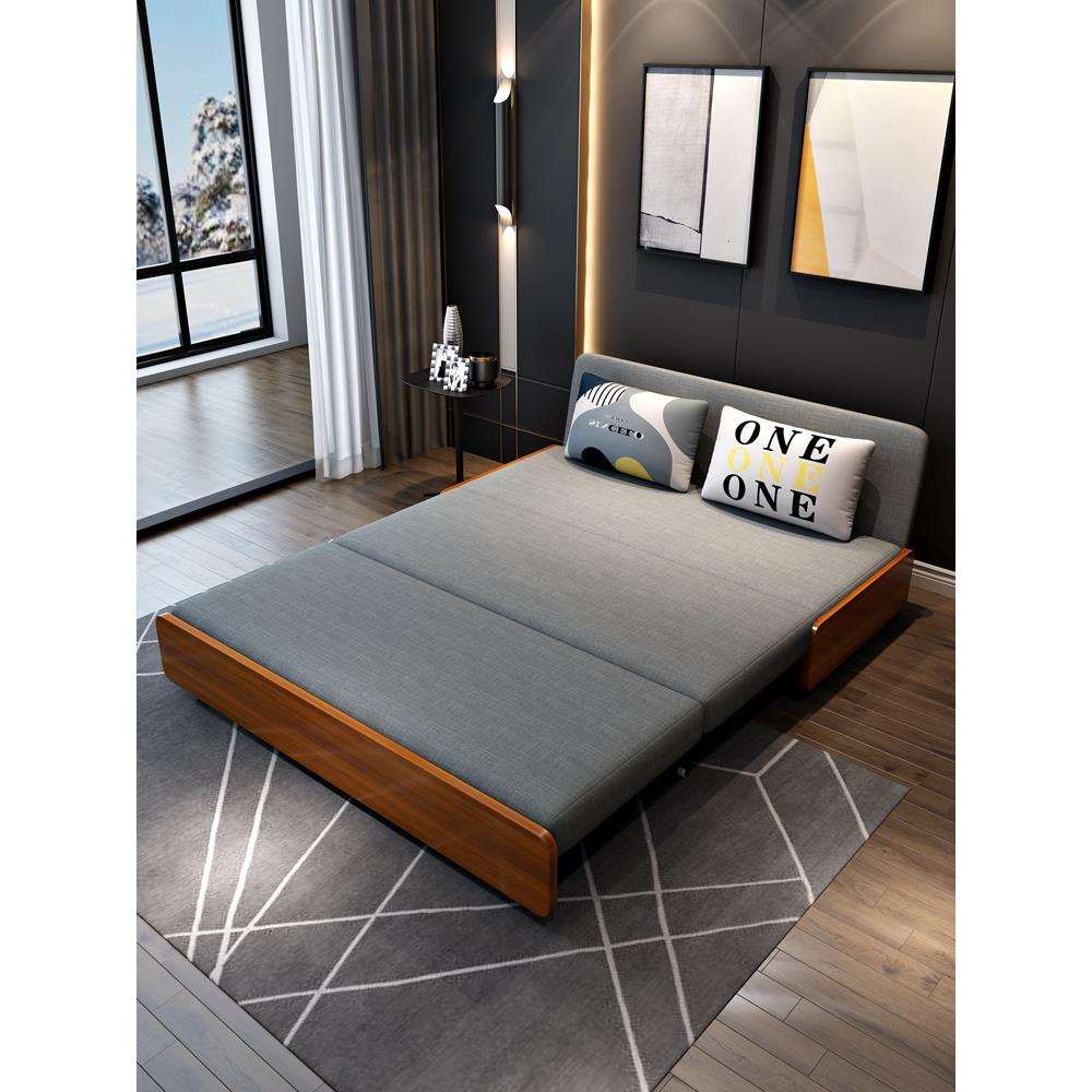 新品实木沙发床两用可折叠小户型多功能客厅1.21.5米单双人实用经