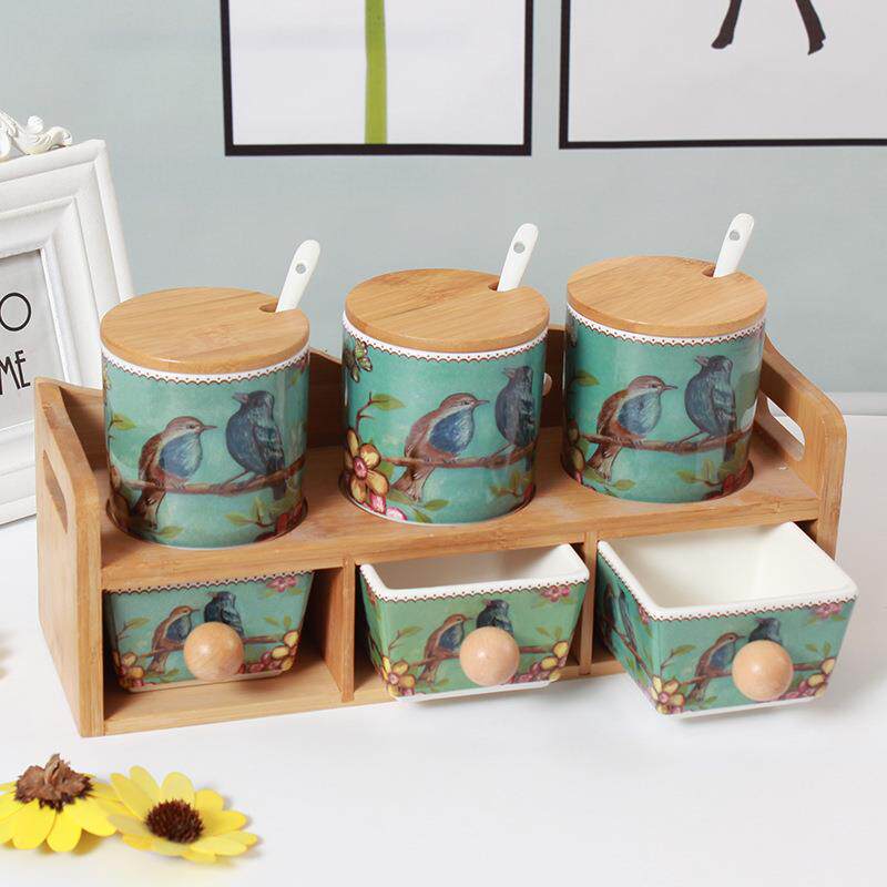 厂价创意陶瓷调味罐欧式骨瓷调料罐套装厨房用品调味盒