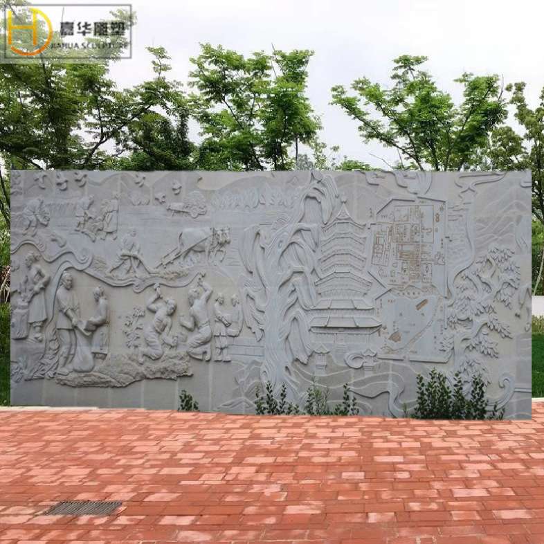 汉白玉浮雕古代人物大理石墙壁浮雕砂岩浮雕石雕石材浮雕壁画雕刻