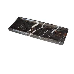 客厅茶几大理石装饰托盘几何石材果盘圆形黄洞石收纳盘家居摆件