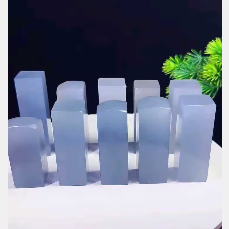 云南西峡蓝印章素章10方2*2*6CM左右色泽蓝润如蓝天篆刻赠礼佳品