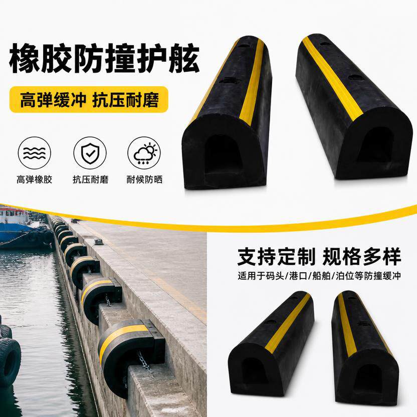 国标橡胶防撞条码头护舷SA型港口集装箱码头船舶靠泊防护缓冲块