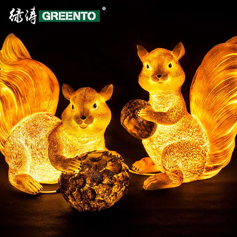 树脂玻璃钢发光动物灯户外装饰艺术发光动物松鼠灯