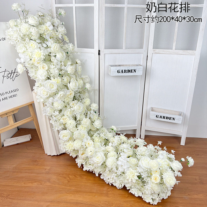 婚庆背景装饰仿真玫瑰绣球花墙