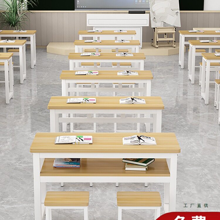 学校课桌椅套装中小学生小孩教室辅导班培训班高补习班双人学习桌