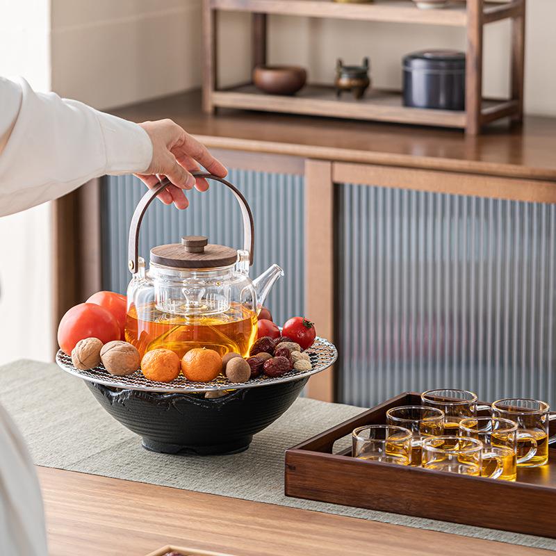 WBZ7围炉煮茶电陶炉一套家用室内电陶煮茶器煮茶炉玻璃茶壶烤茶炉