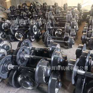 矿用平板车单双边轨道轮对300mm铸铁实心空心矿车轮对