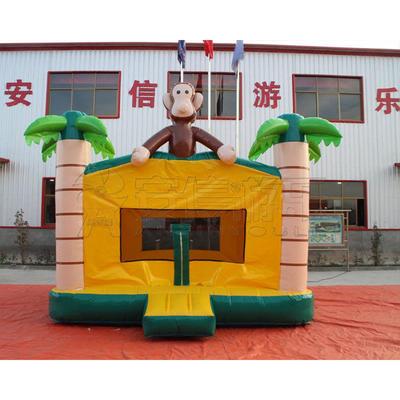 外贸猴子蹦床室内外家用小型滑梯充气淘气堡乐园儿童充气城堡