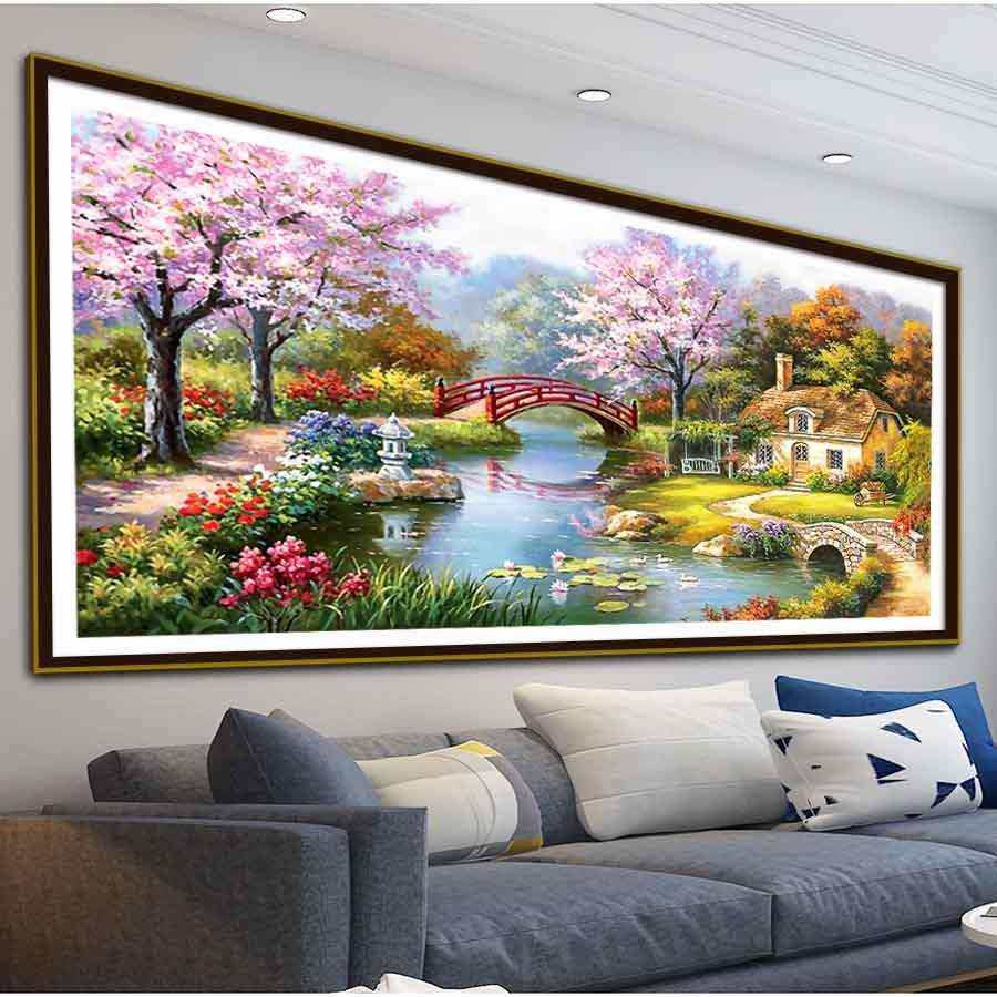 十字绣新款梦幻家园客厅风景欧式油画风花园小屋手工刺绣