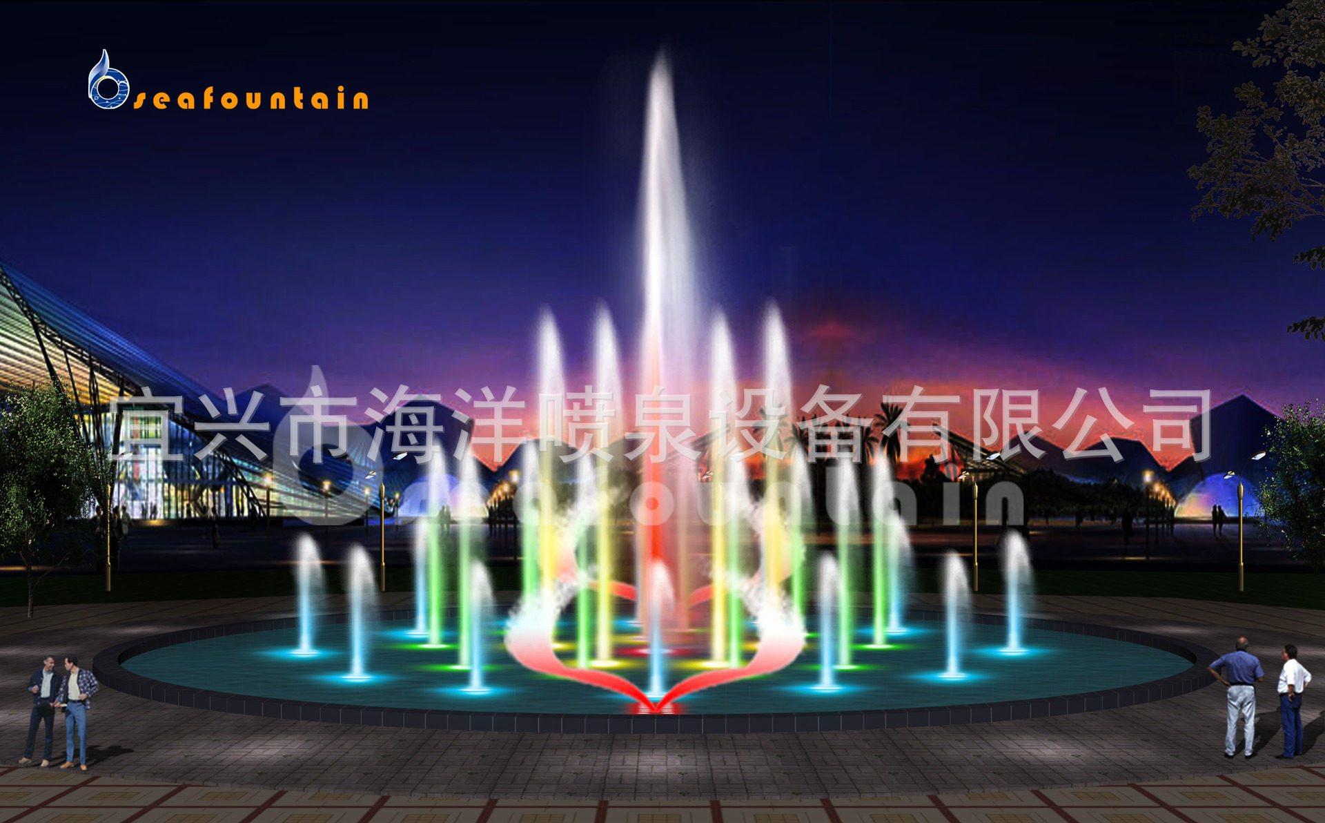 供应各大中小型音乐程控喷泉喷泉设备并提供工程的设计制作与安装
