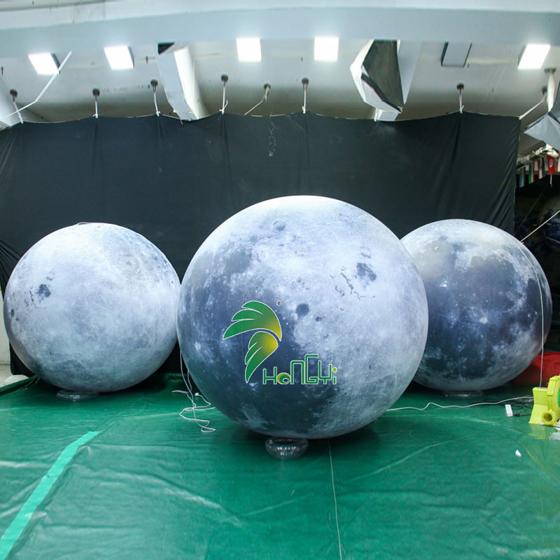 厂家直销PVC八大行星气模充气月球模型LED灯光可悬挂飘空星球气模