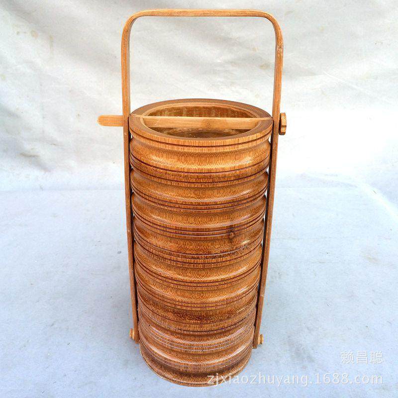 天然竹筒特色手提饭盒便当盒餐盒竹罐竹筒饭桶点心盒禅茶食盒茶道