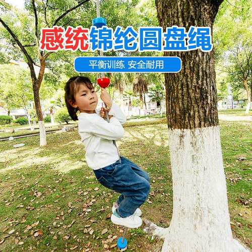 幼儿园户外感统锦纶圆盘爬绳儿童游乐设施固定立柱体适能训练器材
