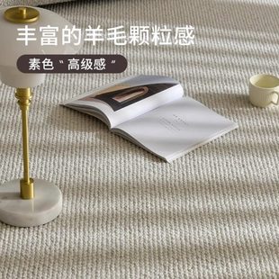 新西兰进口羊毛抑菌地毯客厅现代简约沙发毯卧室米白纯色轻奢高级