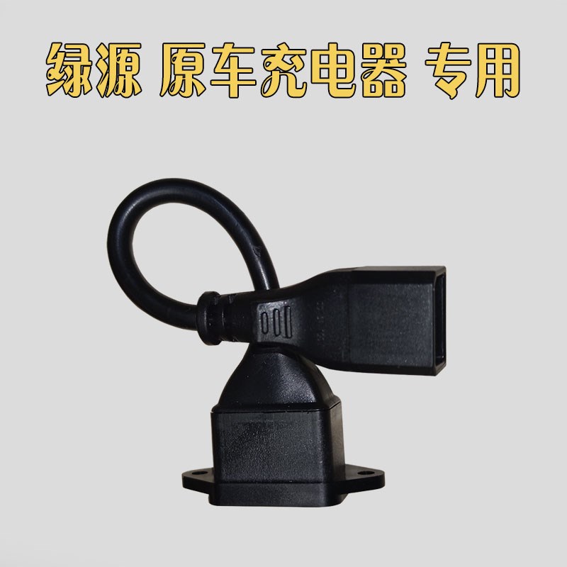 绿源电动车充电器新国标插头2+4插头转换接头直接给锂电池充电48V