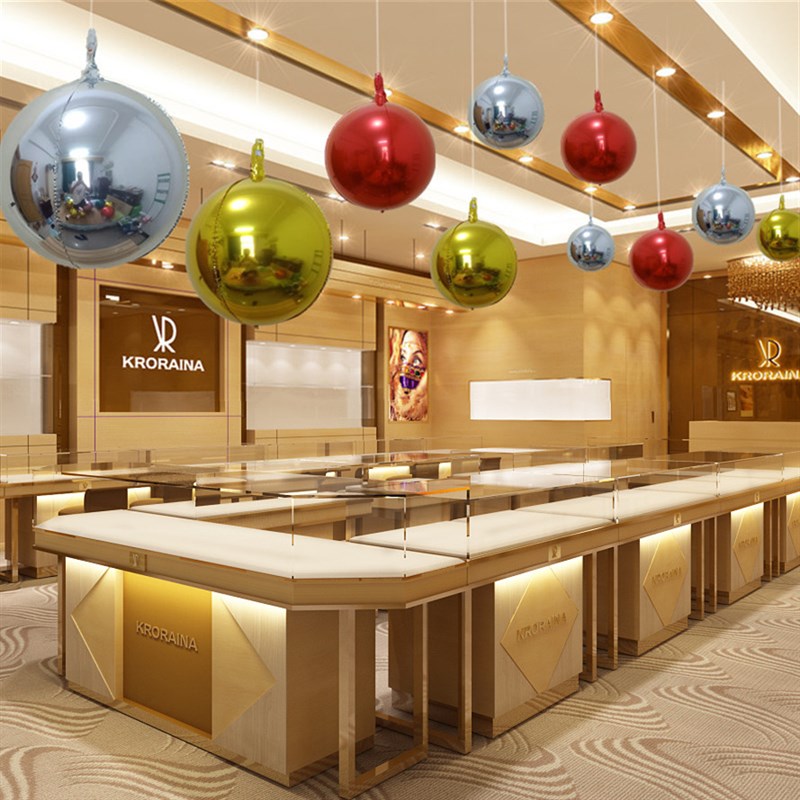 中秋周年店庆美容院活动吊顶装饰氛围4D镜面气球开业商场超市布置