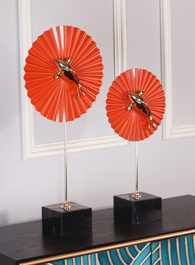 喜庆有余 高档中式玄关装饰品 年年有鱼软装摆件 中国风工艺品