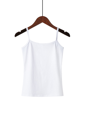 白色小吊带背心女夏外穿纯棉工字大码时尚内搭打底衫无袖T恤上衣