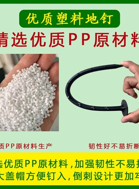 黑色地钉拉枝钉大棚防草布除草布园艺果园草莓农田塑料钉加粗地膜