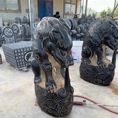 纯手工吸水兽神兽青石仿古动物石雕做旧老石匠园林庭院摆件优惠