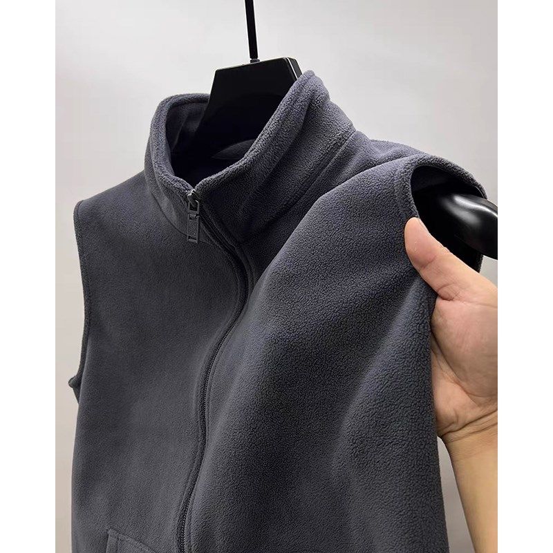 摇粒绒立领马甲男拉链秋冬季加绒双面奥粒绒大码无袖开衫外套背心,男装,常规马甲,淘宝优惠券,粉丝福利购,淘宝优惠卷