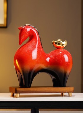 新中式创意马摆件办公室老板桌面装饰摆件客厅电视柜酒柜玄关礼品