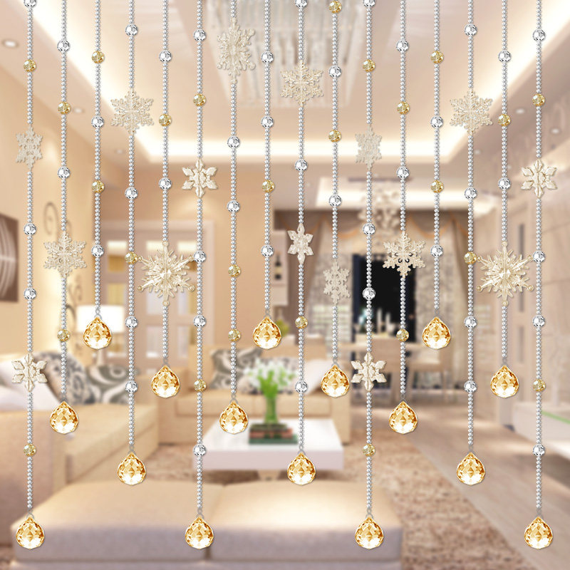 水晶珠帘门帘装饰雪花过道鞋柜客厅卧室卫生间珠链玄关成品隔断帘,居家布艺,珠帘/挂帘,淘宝优惠券,粉丝福利购,淘宝优惠卷