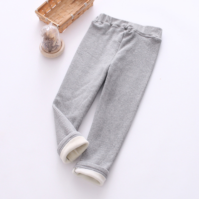 秋冬款加绒裤儿童内穿外穿修身女童加厚纯棉保暖打底裤弹力大男童