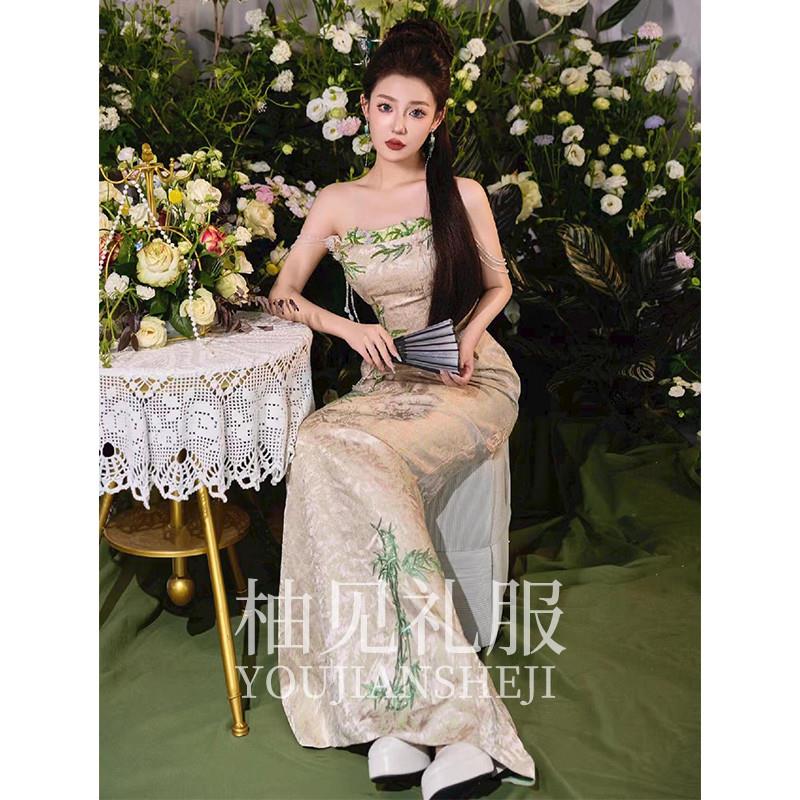 新中式晨袍女2025新款刺绣