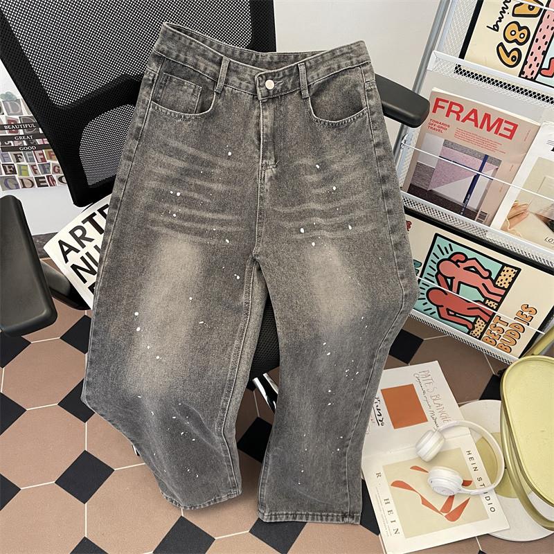 高货复古水洗泼墨涂鸦弯刀