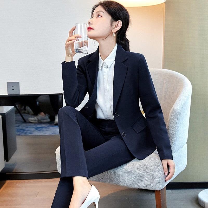 西装外套女职业正装套装大学生秋秋气质高端黑色小西服面试工作服