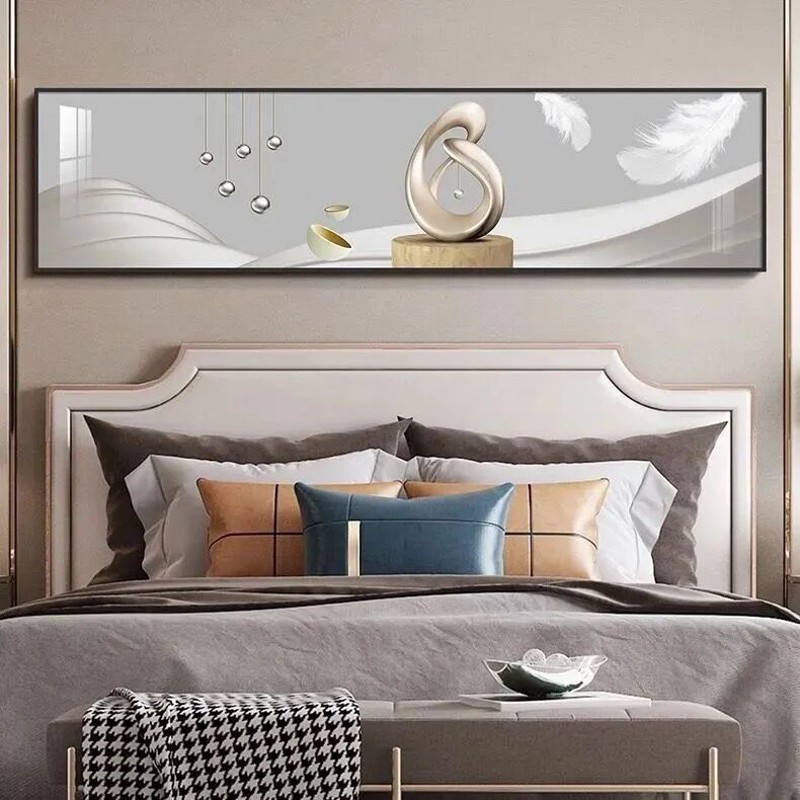包安装现代简约客厅装饰画背景墙画卧室床头壁画挂画北.欧晶瓷镶图片