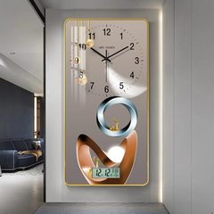竖版时尚静音石英钟  时钟挂墙新长方形钟表挂钟简约现代家用客厅