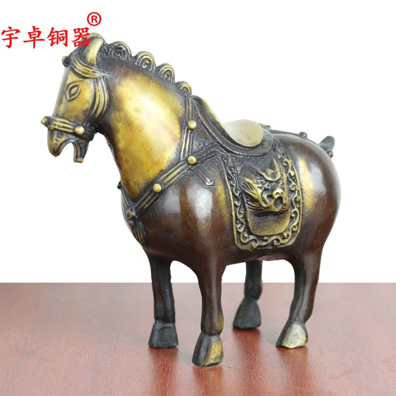 宇卓铜器 纯铜马黄铜马铜唐马工艺品摆件